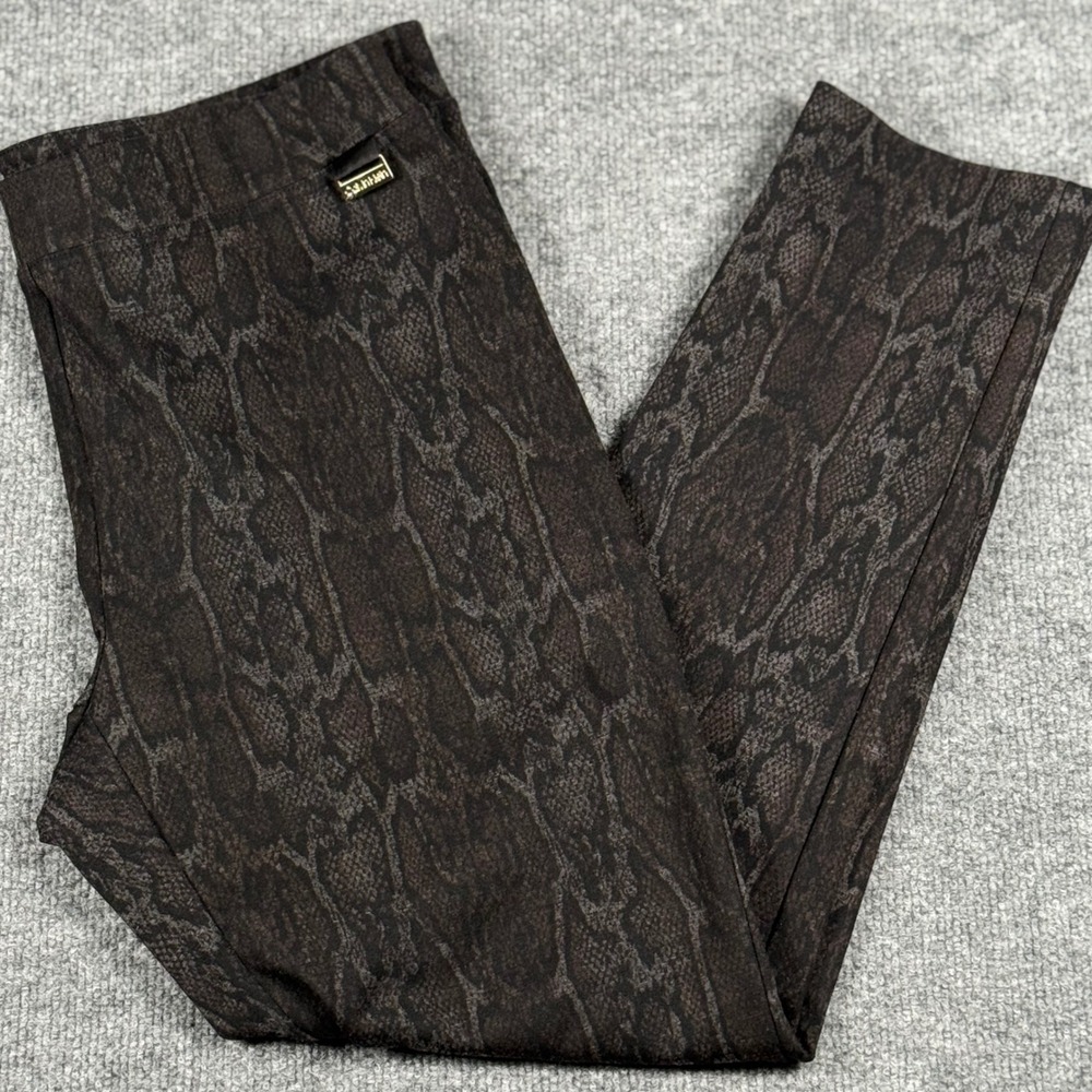 Calvin Klein L Pull On Pants Snake Python Print Leggings Stretch Workwear Career